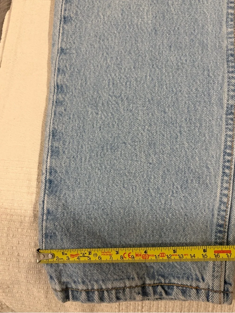Vintage Levis 501 Jeans Demin Button Fly Light Wash 28x27 Straight Leg Made USA